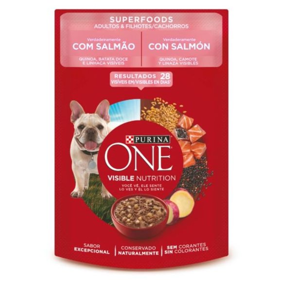 Alimento Húmedo Perro Adulto y Cachorro Superfoods Sabor Salmón Pouch, 85 g