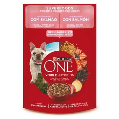Alimento Húmedo Perro Adulto Y Cachorro Superfoods Sabor Salmón Pouch 85 G Purina One