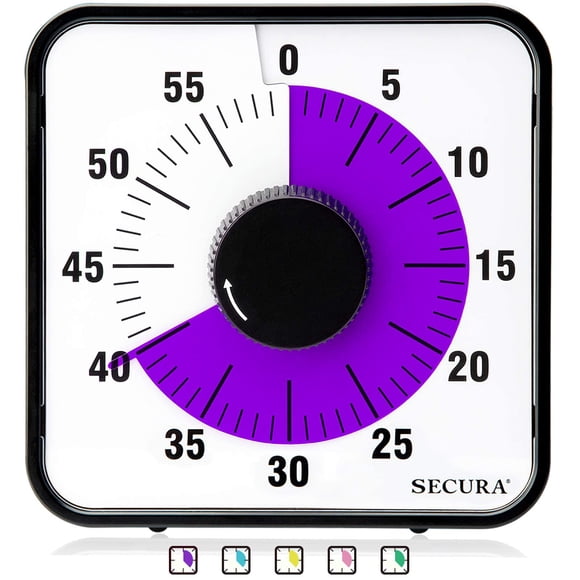 Temporizador visual de cuenta regresiva Secura 60 minutos Classroom Púrpura