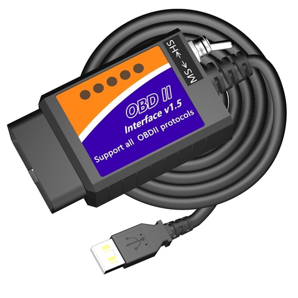 Adaptador USB OBD2 ELM327, herramienta de escaneo de diagnóstico para automóvil