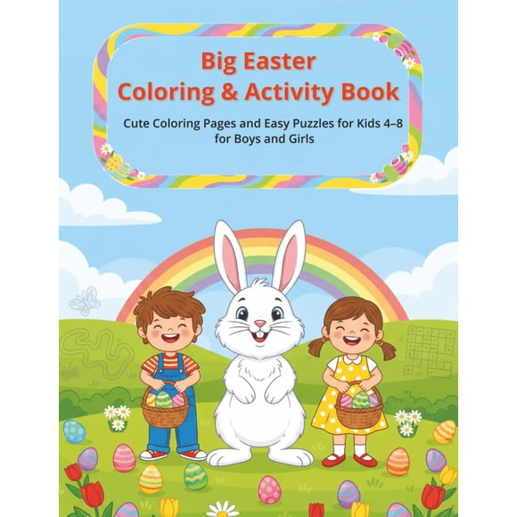 Libro de colorear y actividades de Pascua para niños de 4 a 8 años