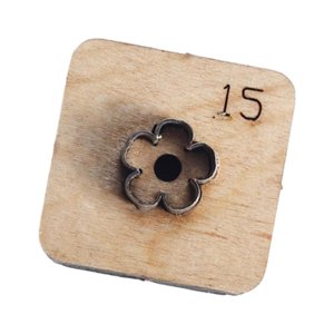 Magideal - Troquel De Corte De Cuero De Flores, Plantilla De Corte Multifunción Para Álbum De Recortes De Madera, Plantilla De Corte De Cuero Diy Para Artesanía 15Mm