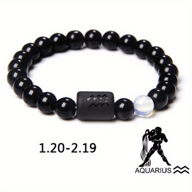 Unique 12-Constellation Stone Beads Bracelet - Perfect Gift for Leo, Taurus, Capricorn & Libra Lovers!