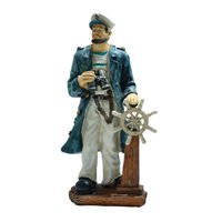 Magideal - Estatua De Pescador, Estatuilla, Escultura, Adorno, Obra De Arte, Colección, Resina, Escultura De , Figura De Escritorio Para Año Nuevo, Día D Con Timón
