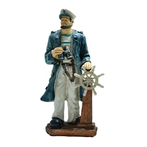 Magideal - Estatua De Pescador, Estatuilla, Escultura, Adorno, Obra De Arte, Colección, Resina, Escultura De , Figura De Escritorio Para Año Nuevo, Día D Con Timón