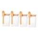 thumbnail image 3 of Juego De 4 Tarros De Cristal Con Tapas De Bambú Y Cucharas De Madera Para Harina De Azúcar Dulce, 3 of 4