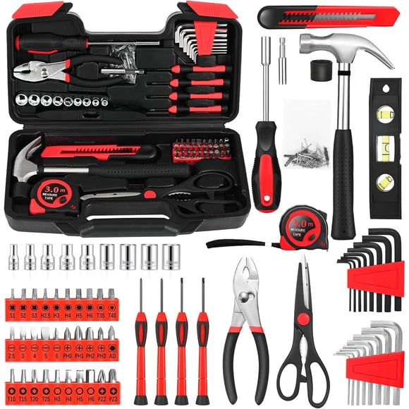 Set de Herramientas GETFOO GF144RD de 144 Piezas Rojo Kit para el Hogar