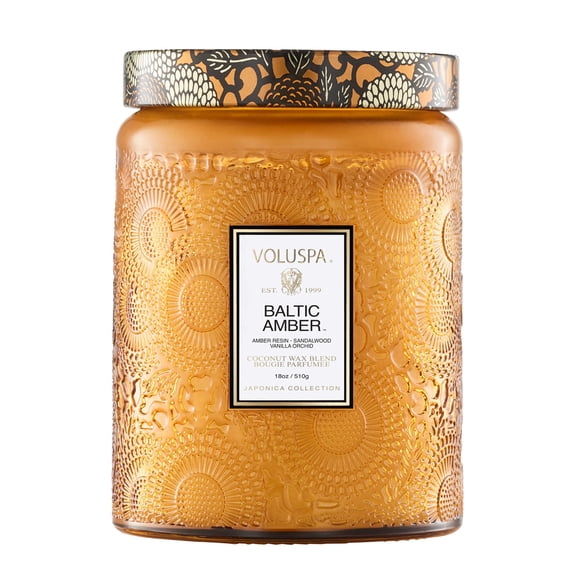 Cera de coco Candle Voluspa Baltic Amber, 532 ml, 100 h, quemada, EE. UU.