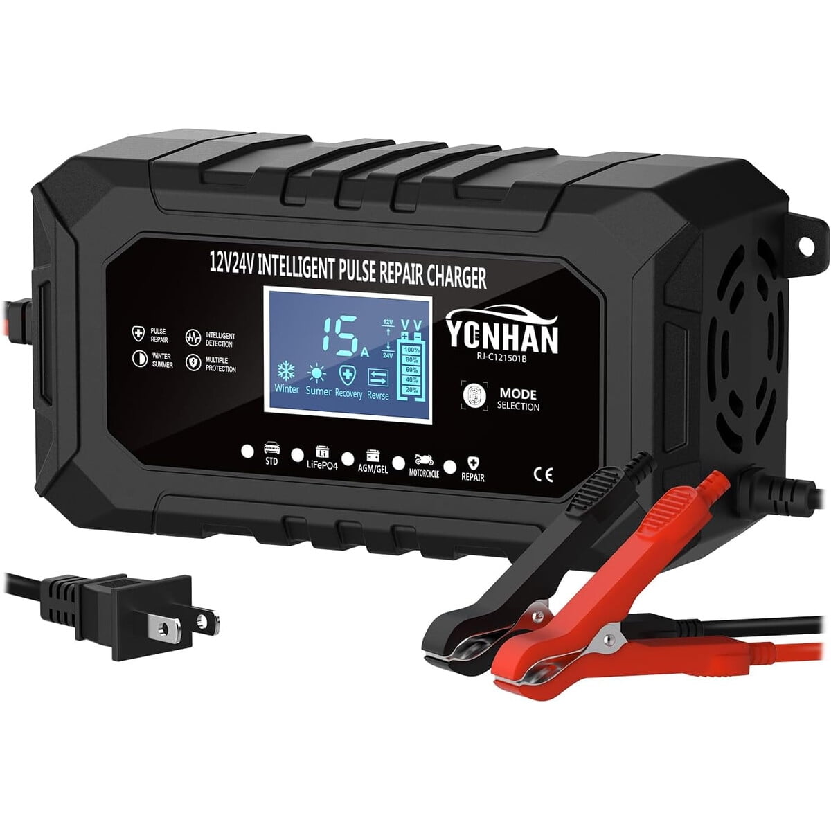 Cargador Batería Yonhan 15a Lifepo4 12v/24v Reparación Pulso