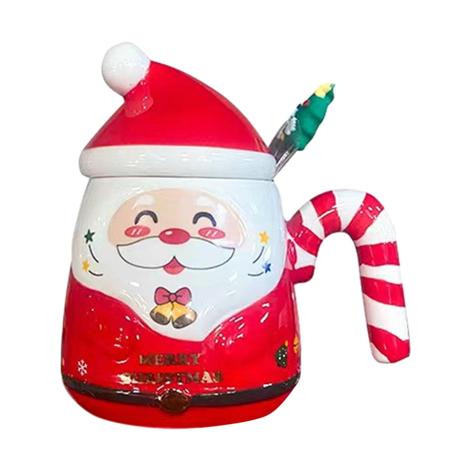 Bothyi - Taza De Cerámica Navideña Taza De Té Festival Con Asa Taza De Desayuno Taza Novedosa Rojo