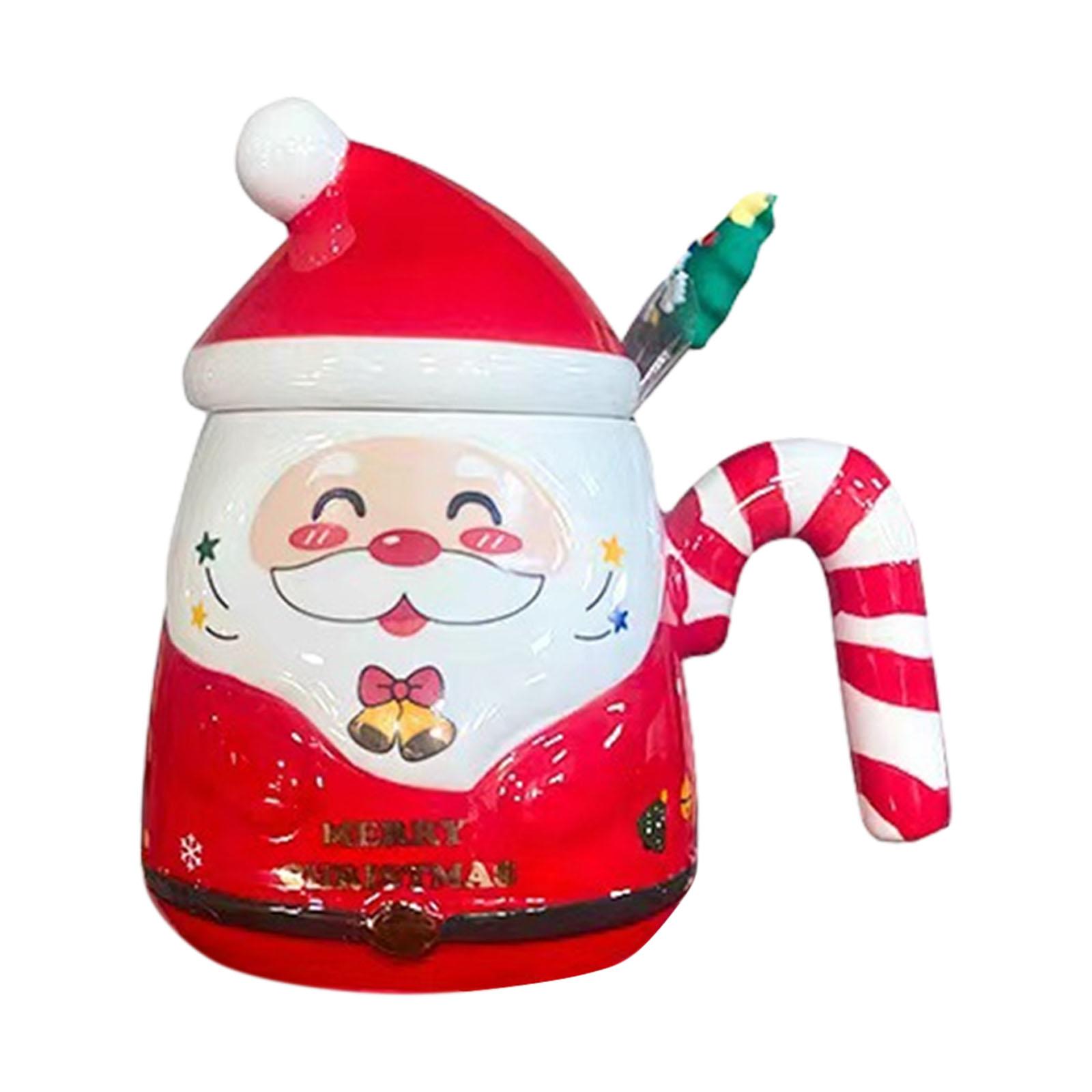 Bothyi - Taza De Cerámica Navideña Taza De Té Festival Con Asa Taza De Desayuno Taza Novedosa Rojo