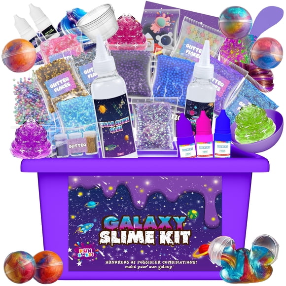 Slime Kit Funewest Mini Galaxy con pegatinas que brillan en la oscuridad