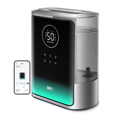 Humidificador Dreo Smart Warm&Cool Mist De 8 Litros, 80 Horas De Funcionamiento, 600 Pies²