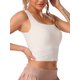 thumbnail image 4 of INSPIRE CHIC Camiseta de Tirantes de Mujer con Sujetador Incorporado Ajuste Ceñido Cuello Cuadrado Camiseta Interior S Blanco, 4 of 5