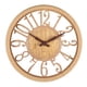 thumbnail image 5 of Reloj De Pared De Estilo Europeo De 12 ", Textura De Madera Hueca Redonda Para El Hogar, Cafetería, Bar, Madera Natural, 5 of 5