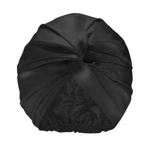 Slip Turbante Multiusos De Seda Pura Color Negro