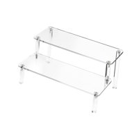 Ioensy - Soporte De Exhibición De Acrílico Rectángulo Soporte De Producto Transparente 40 Cm Doble Capa