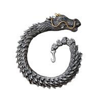 Ioensy - Retro Dragon Scale Pulsera Hip Hop Jewelry Chunky Fashion Bikers 18Cm