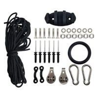 Magideal - Kit De Carrito De Ancla Para Kayak, Cuerda De 30 Pies, De Aparejos De Cubierta De Tuercas, Con Tornillos, Poleas, Remaches, Ojos De Almohadilla