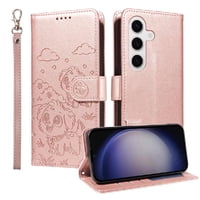 Funda Billetera Foxdock Compatible Con Samsung Galaxy S24 Plus, Diseño Perrito Tierno, Ranuras Para Tarjetas Y Soporte Plegable