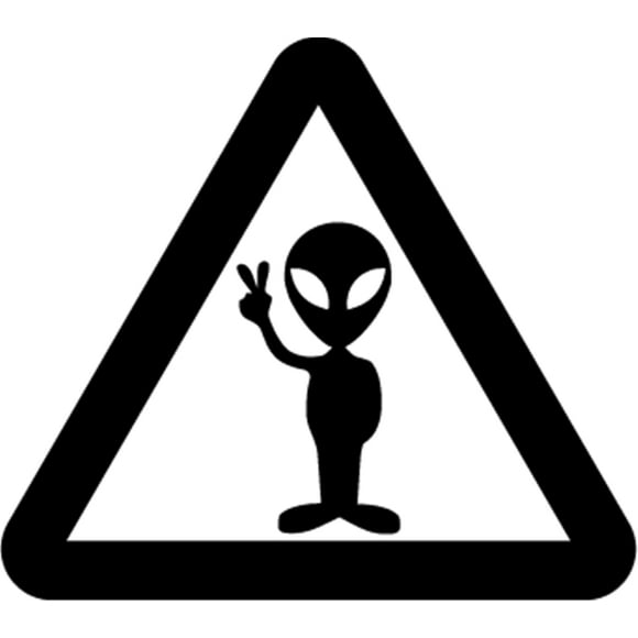 Sticker Alien Warning Advertencia Espacio Auto Camioneta