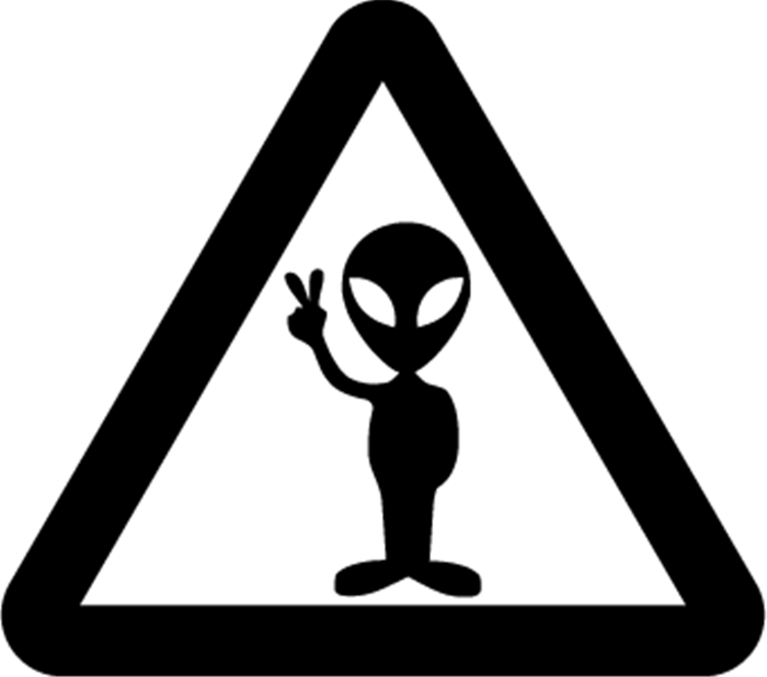 Rienda Libre - Sticker Alien Warning Advertencia Espacio Auto Camioneta