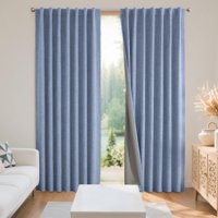 Cortinas Opacas Joydeco De Lino Natural, 160 X 160 Cm, 2 Paneles