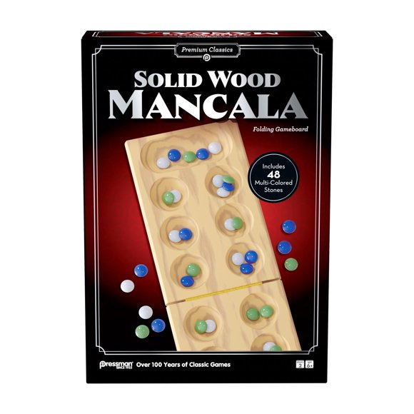 Pressman Mancala de madera maciza plegable – 48 piedras