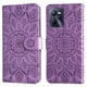 thumbnail image 4 of Funda tipo cartera FOXDOCK para Realme C35 4G , diseño girasol en relieve, cuero PU, cierre magnético, soporte y tarjetero, 4 of 5