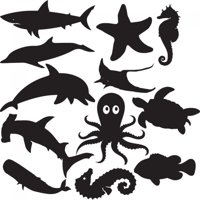 Rienda Libre Graphics - Decomural Under The Sea Shark Fish Set Ws-33242