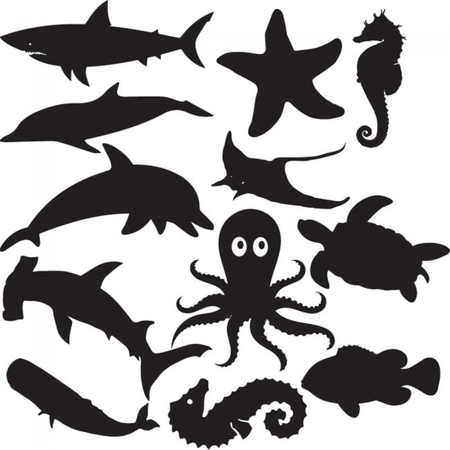 Rienda Libre Graphics - Decomural Under The Sea Shark Fish Set Ws-33242