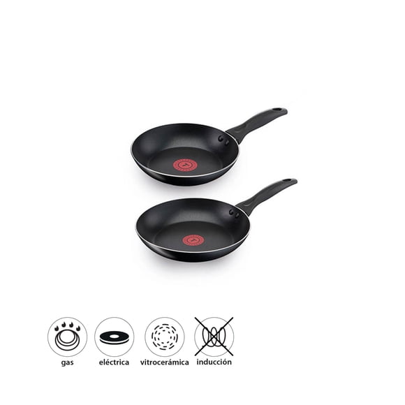 Juego de Sartenes 20-26 Cm Aluminio Easy Cook Negro 1 Piezas 2 Piezas, 1 Un