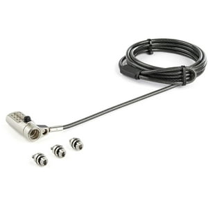 Startech - Cable De Seguridad 2M Universal 3 En 1 Para Notebook Negro