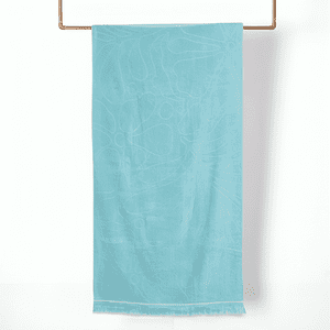 Toalla De Playa 3D 80×160 Cm. Algodón Jacquard / Flores Turquesa – Mashini