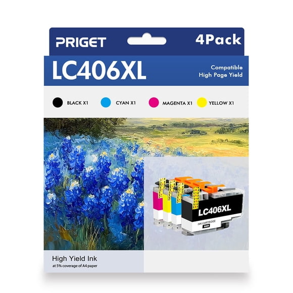 Cartuchos de tinta PRIGET LC 406 LC406XL para impresora Brother