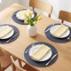 thumbnail image 2 of Juego de 6 manteles individuales redondos de plástico para decoración de mesa de comedor interior y exterior, lavables, manteles de cocina, limpiar con un paño, azul, 15x15 pulgadas, 2 of 6