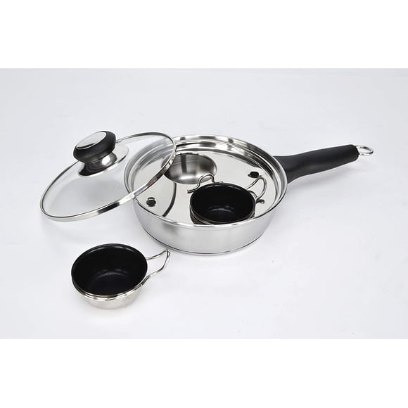 Sartén para Escalfar Huevos CozyKit Acero Inoxidable 2 Tazas Antiadherente