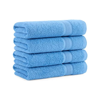 Genérico - Toalla De Baño + Mano Algodón By Cannon 350G Color Azul Liso