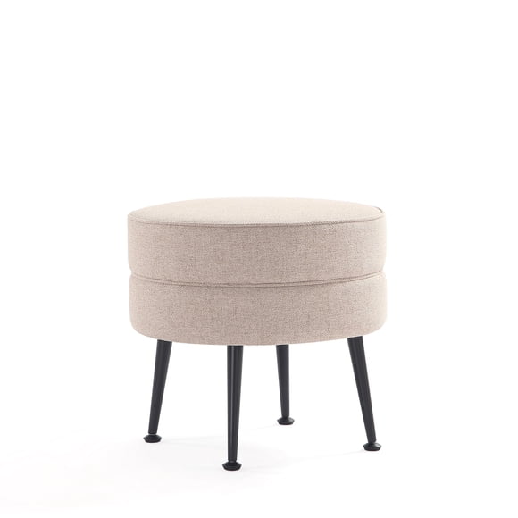 Ottoman Manhattan Comfort Bailey de estilo mid-century color avena