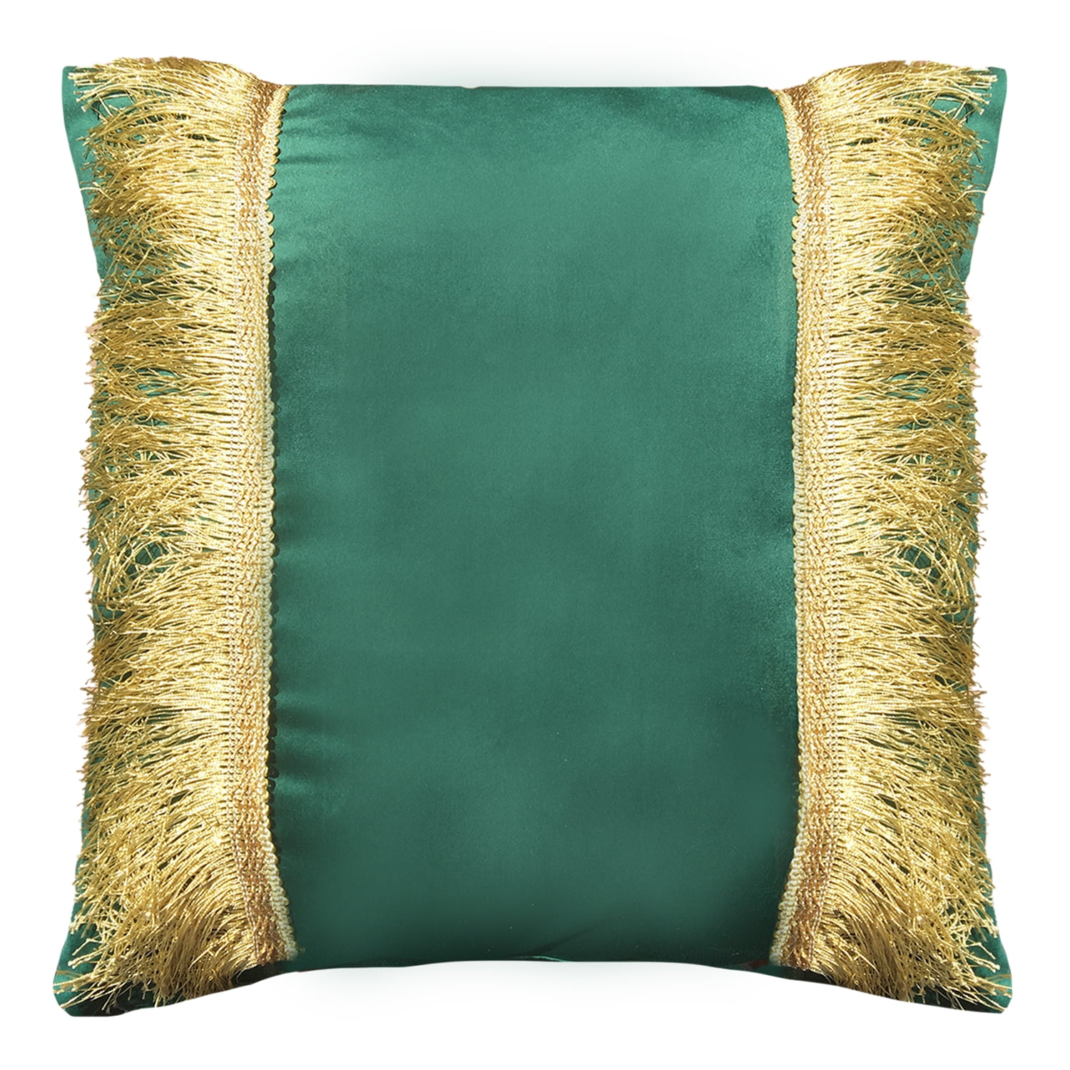 Elizabeth Peper - Funda Cojin Decorativo Diseño Festivo Verde Y Dorado 50x50