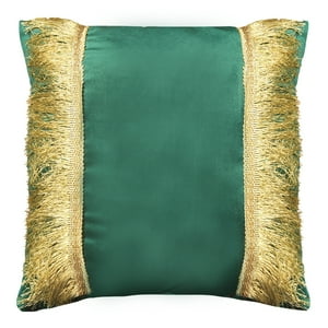 Elizabeth Peper - Cojín Decorativo Diseño Festivo Verde Y Dorado 50X50 Relleno