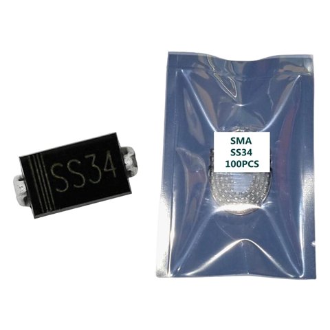Magideal - 100 Piezas 1N5822 Ss34 Smd Diodos De Silicio, 3 Amp 40V Conjunto De Surtido De Componentes Electrónicos
