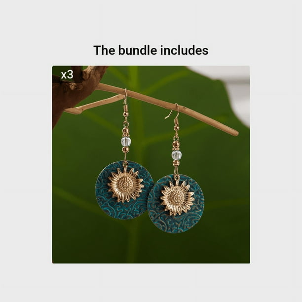 Gorgeous Boho Sunflower Earrings - Perfect for Vintage Engagement & Wedding Jewelry Gifts for Women