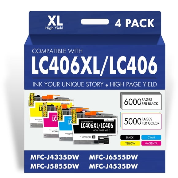 Cartuchos de tinta Cool Toner LC406 LC406XL para impresora Brother