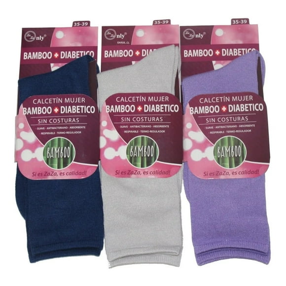 Calcetines Con Fibra De Bambú Para Mujer  - Sin Costuras - Docena.