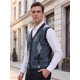 thumbnail image 4 of INSPIRE CHIC Chaleco de Punto con Botones y Cuello en V sin Mangas para Hombre, Estilo Casual, con Diseño de Rombos, Talla S, Gris Oscuro, 4 of 6