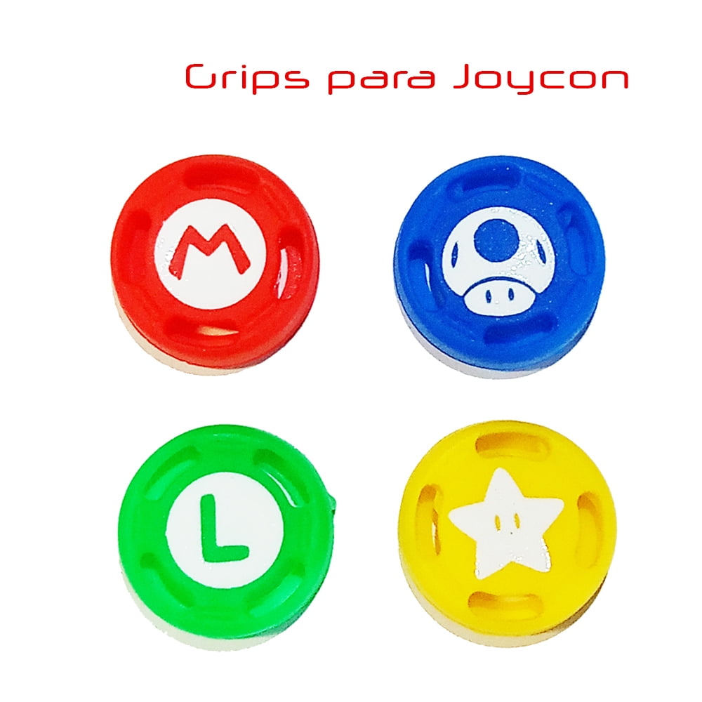 Genérico - X4 Protectores Joycon Thumb Grips Silicon Nintendo Switch Mario