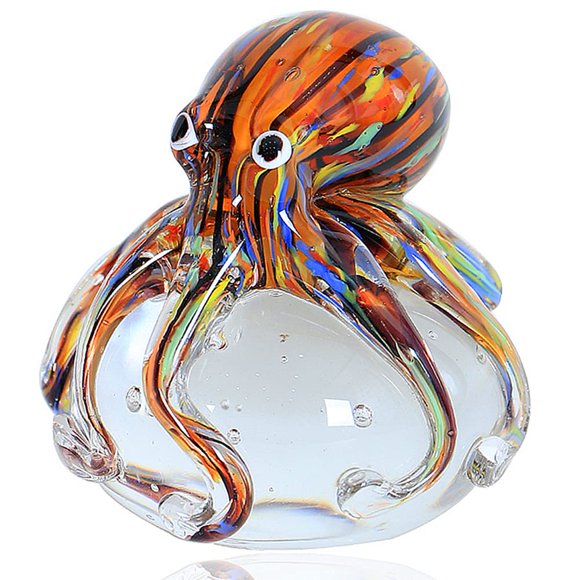 Figura decorativa de pulpo de cristal EUSTUMA para pecera y acuario