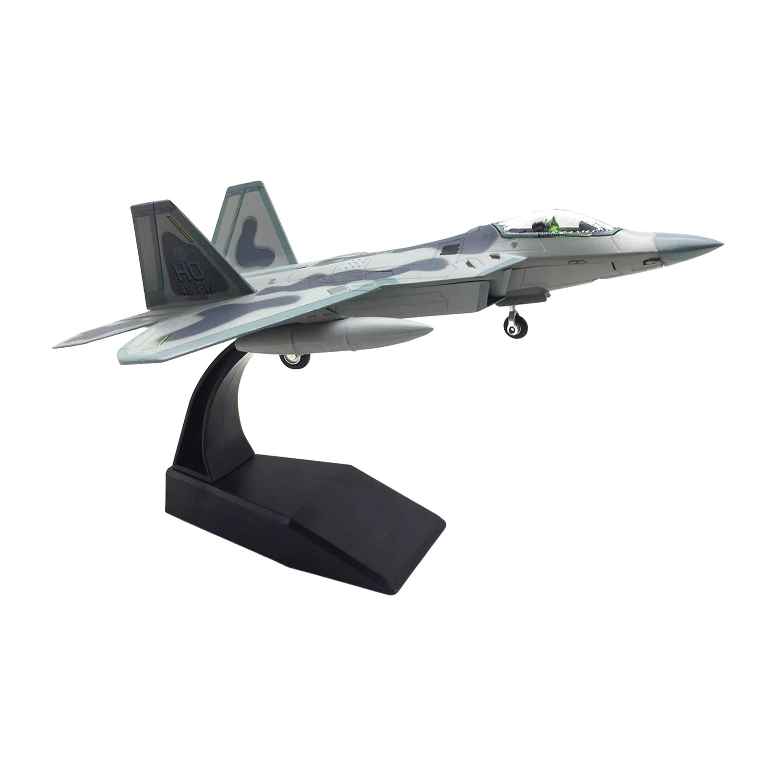 Bothyi - Adorno De Caza De Aleación Fundido A Presión, Avión F22 De Ee. Uu., 1/100, Para Gabinete De Bar De Oficina, Base Negra