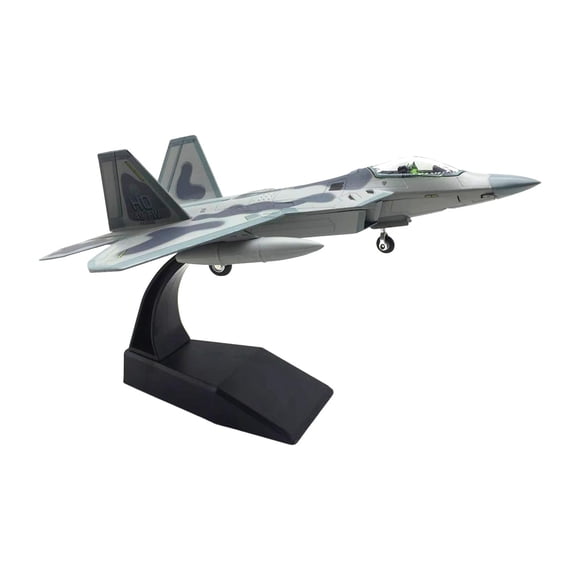 Adorno De Caza De Aleación Fundido A Presión, Avión F22 De EE. UU., 1/100, Para Gabinete De Bar De Oficina, Base Negra